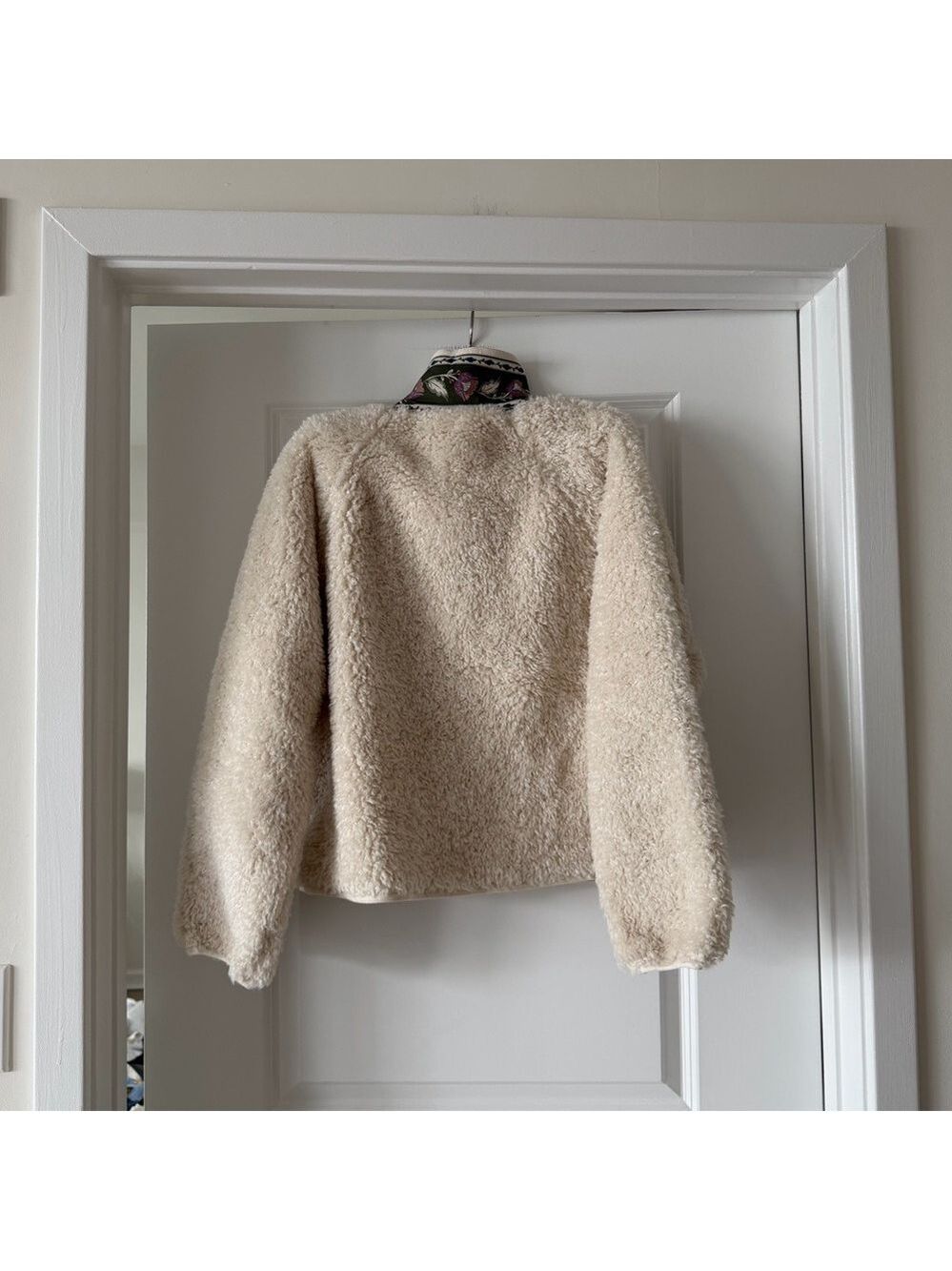 Farm Rio Cream Rococo Flowers Bomber Fleece Jacket - Picture 8 of 9